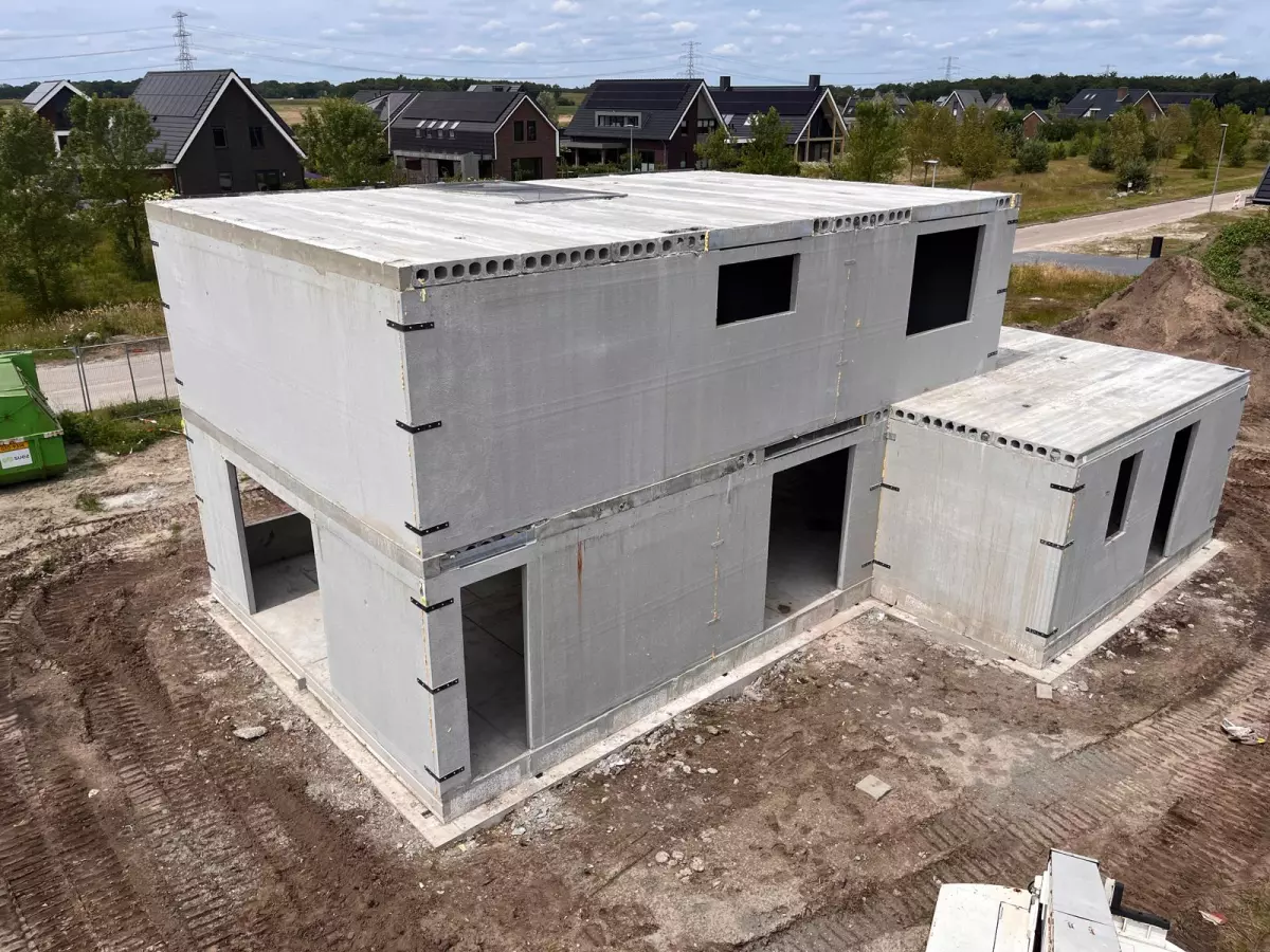 Betoncasco voor een woning in Emmen